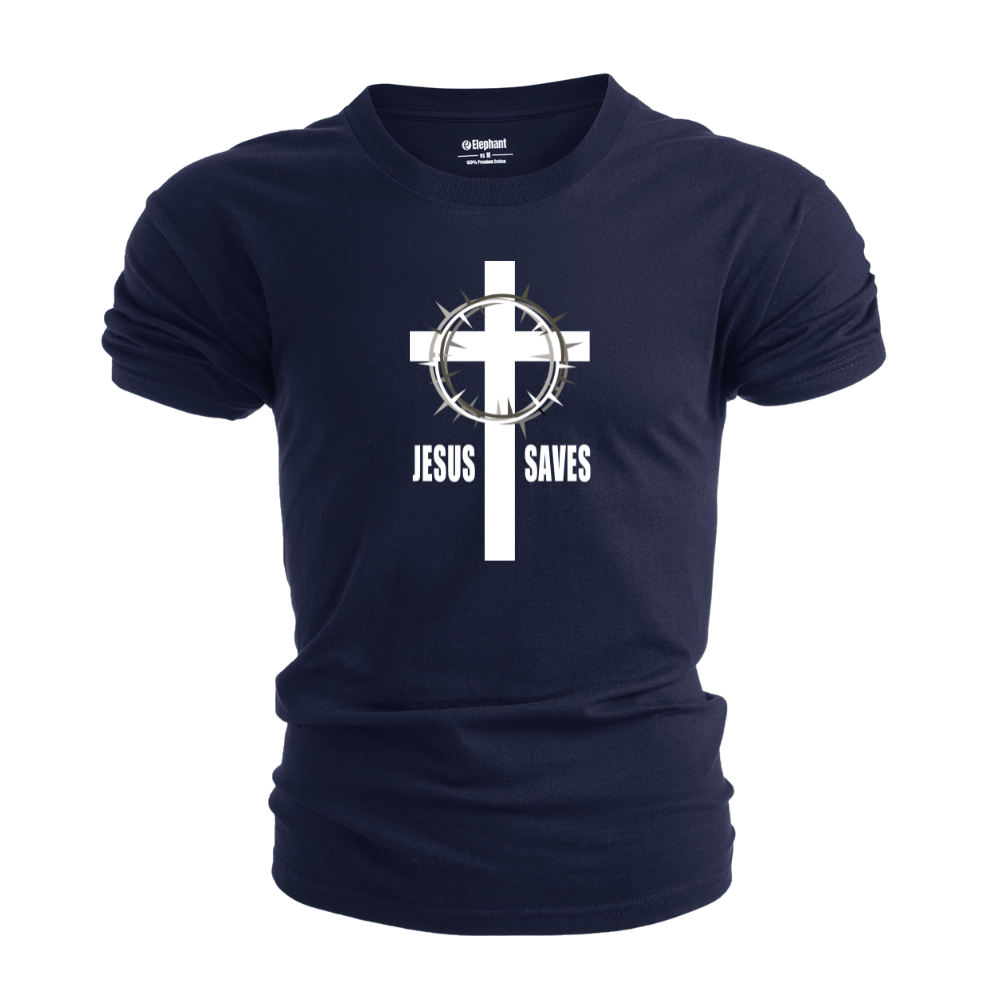 JESUS SAVES CROSS Graphic T-shirt – Elephant Jay