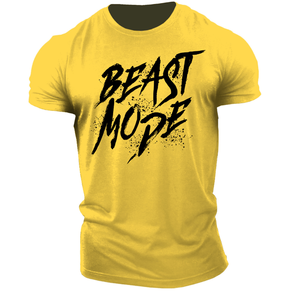 yellow Men's BEAST MODE Graphic Tees