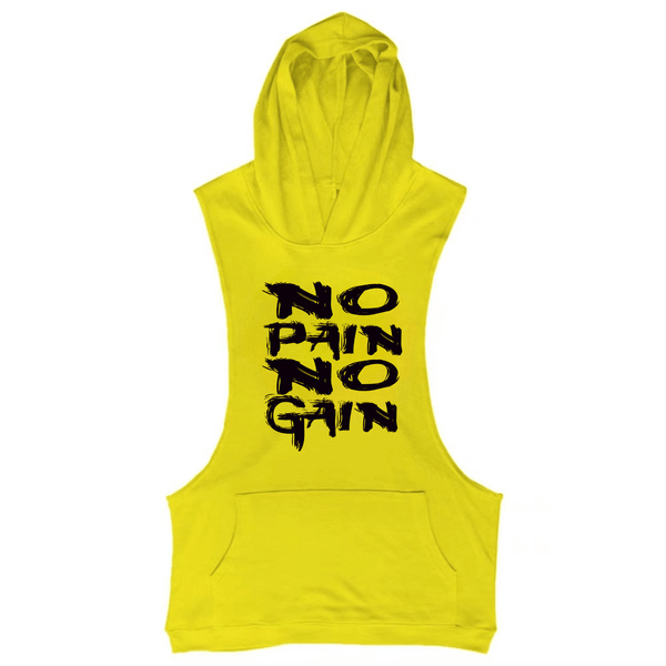 Men's NO PAIN NO GAIN Sleeveless Hoodie Tank Tops