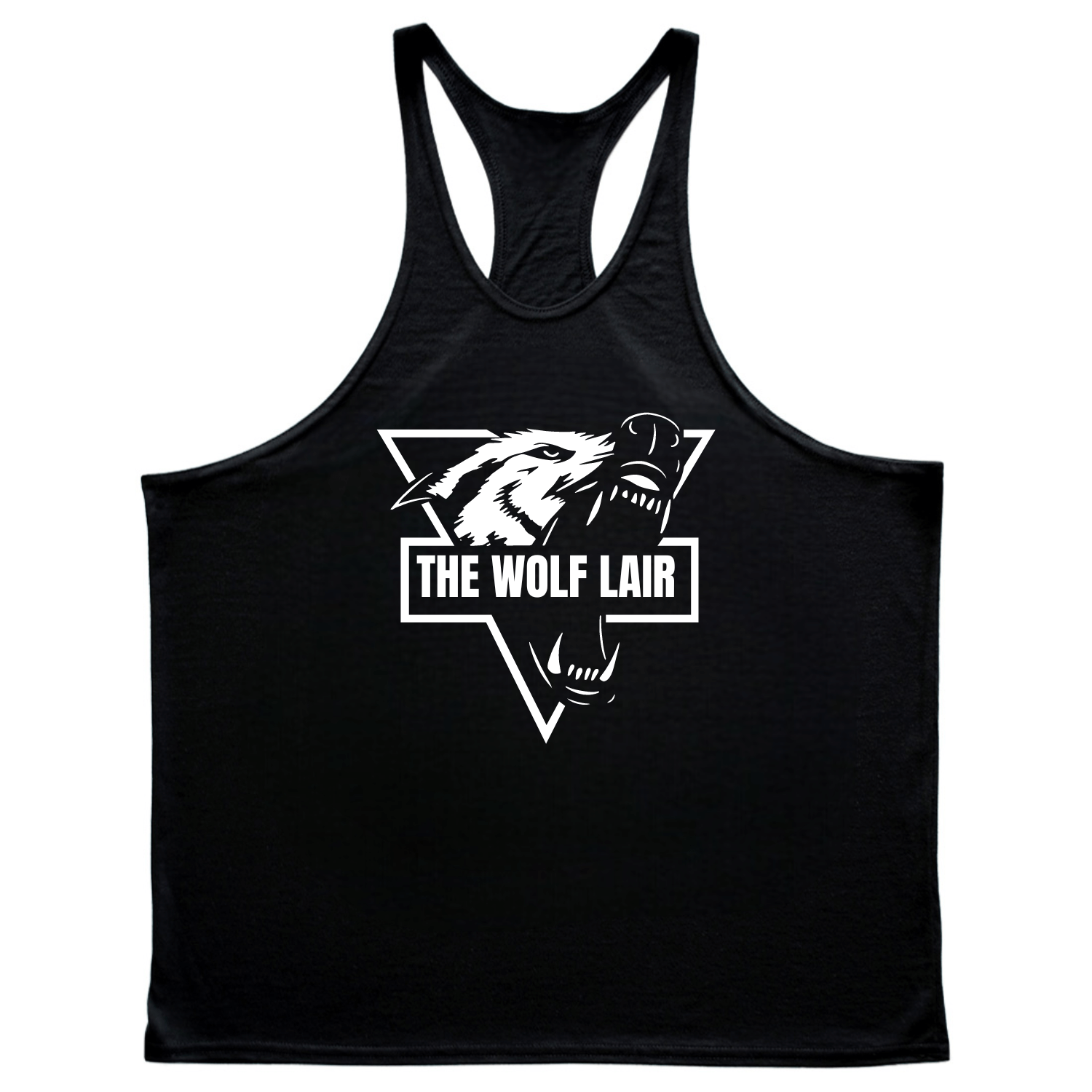 black THE WOLF LAIR Workout Tank Tops