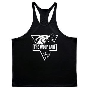 black THE WOLF LAIR Workout Tank Tops