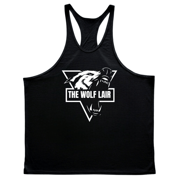 black THE WOLF LAIR Workout Tank Tops
