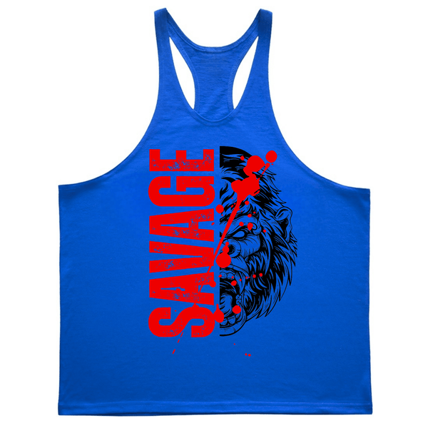 BLUE Men's BEAST Gym Stringer Tank Tops