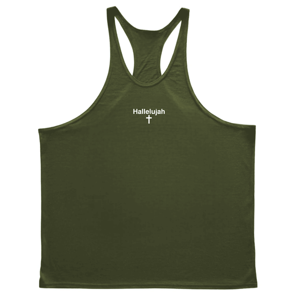 Hallelujah Cross Men's Gym Stringer Tank Tops