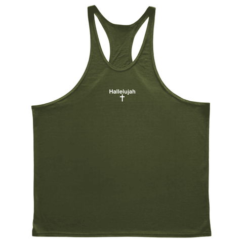 Hallelujah Cross Men's Gym Stringer Tank Tops
