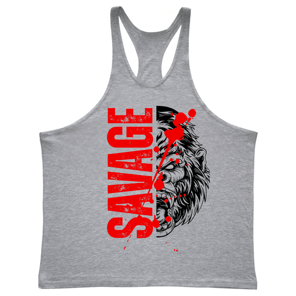 SPORT GREY Men's BEAST Gym Stringer Tank Tops