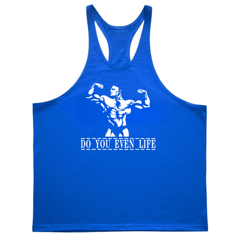 blue DO YOU EVEN LIFT Workout Tank Tops for men