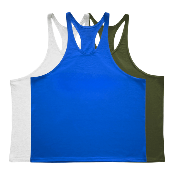3 Pieces Men's GYM Stringer Tank Tops