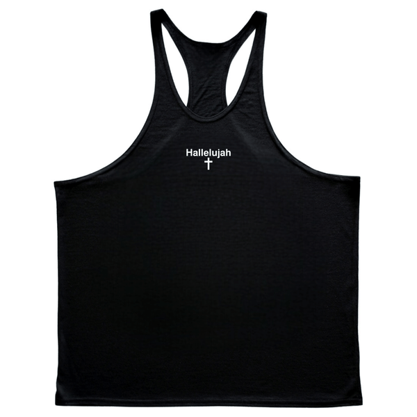 Hallelujah Cross Men's Gym Stringer Tank Tops