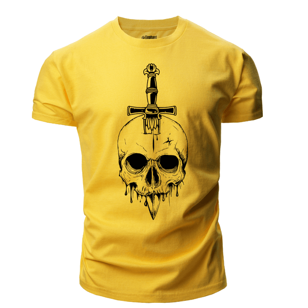 yellow Men's Skull Graphic T-Shirt