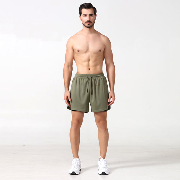 Fake Two-Piece Double-Layer Quick-Drying Sports Shorts