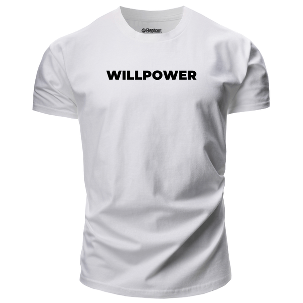 white WILLPOWER Men's Cotton Tees