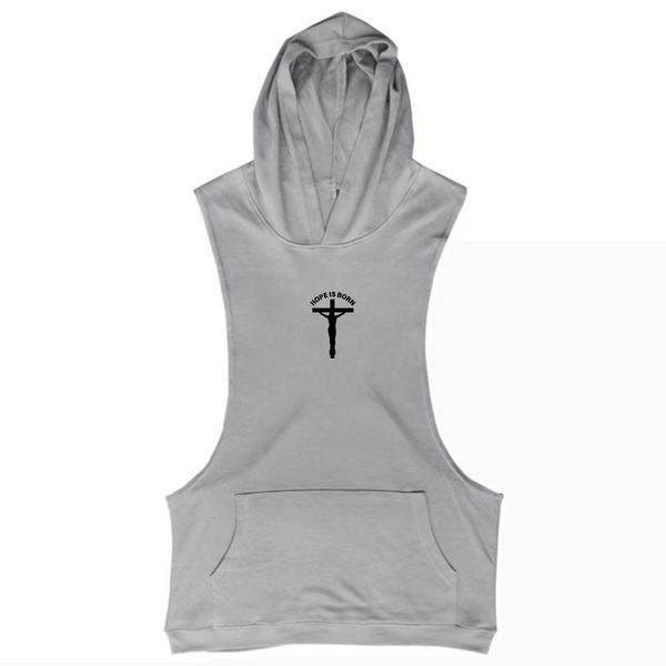 SPORT GREY Men's HOPE IS BORN Workout Hooded Tank Tops