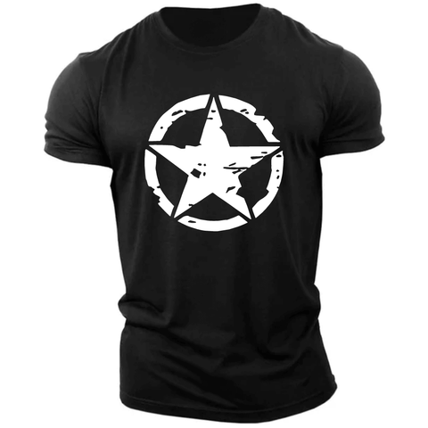 black Men's Star Graphic Tees