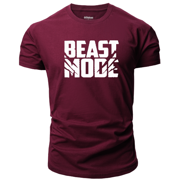 wine red Men's BEAST MODE GYM T-shirts