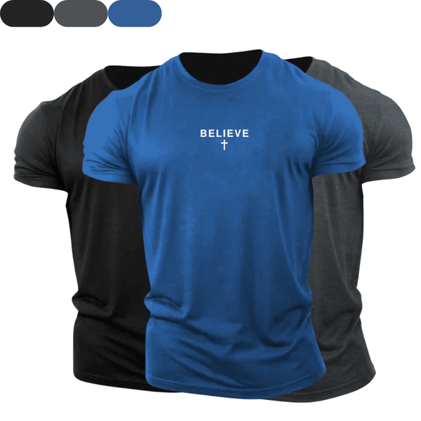 3 Pack BELIEVE Cross Cotton Tees