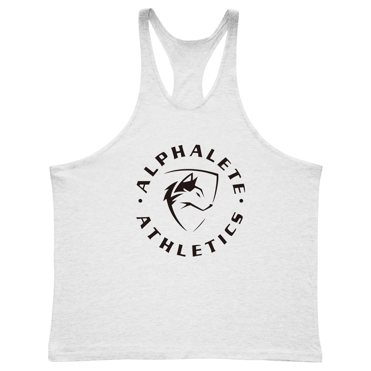 white Men's Muscle Fitness Stringer Singlet