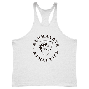 white Men's Muscle Fitness Stringer Singlet