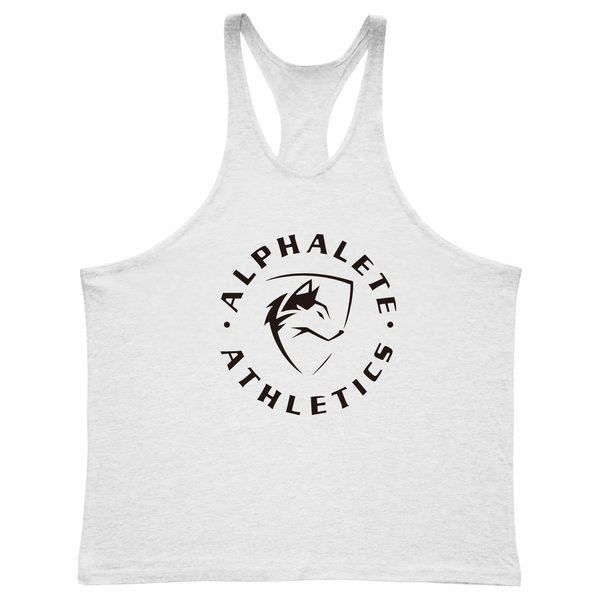white Men's Muscle Fitness Stringer Singlet