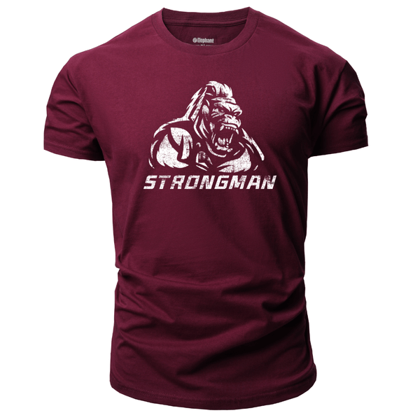 wine red Men's Strong Man Graphic T-Shirt