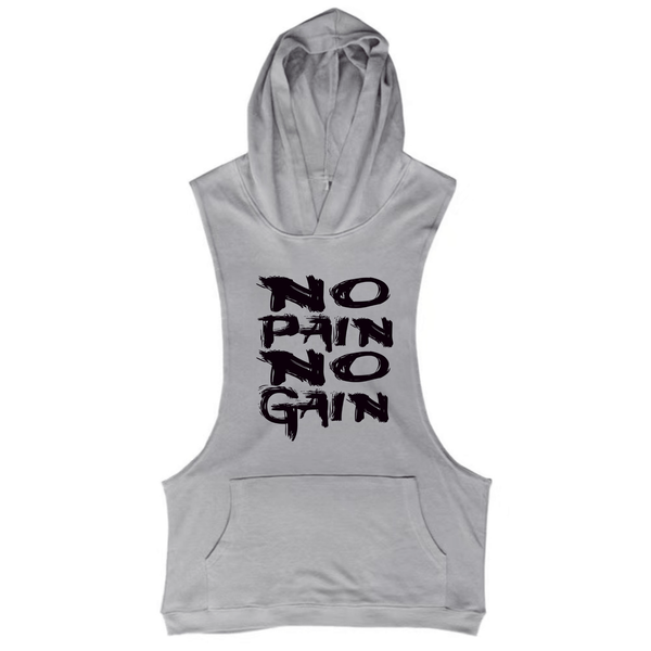 Men's NO PAIN NO GAIN Sleeveless Hoodie Tank Tops
