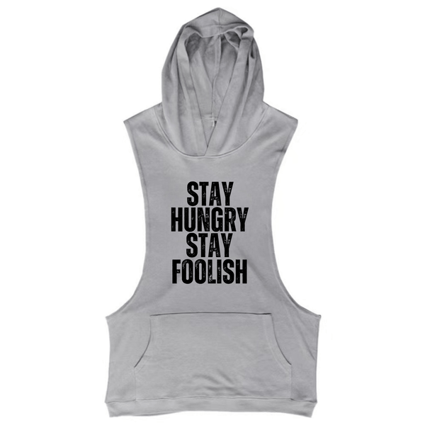 SPORT GREY Men's STAY HUNGRY STAY FOOLISH Hooded Tank Tops