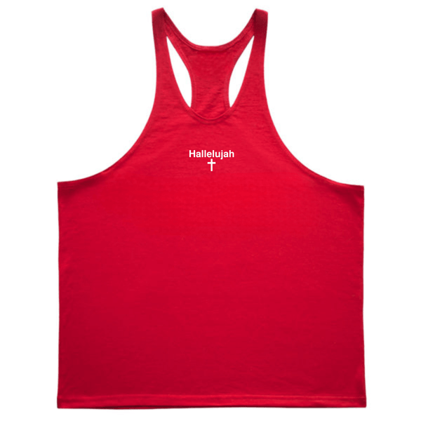 Hallelujah Cross Men's Gym Stringer Tank Tops