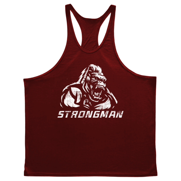 wine red Men's STRONGMAN Workout Stringer Tank Tops