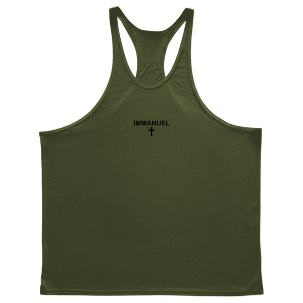 IMMANUEL Cross Men's Gym Stringer Tank Tops