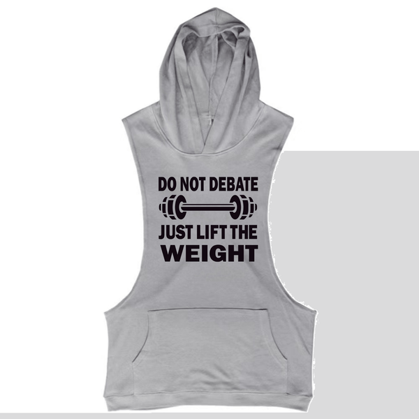 sport grey Men's DO NOT DEBATE Graphic Hooded Tank Tops