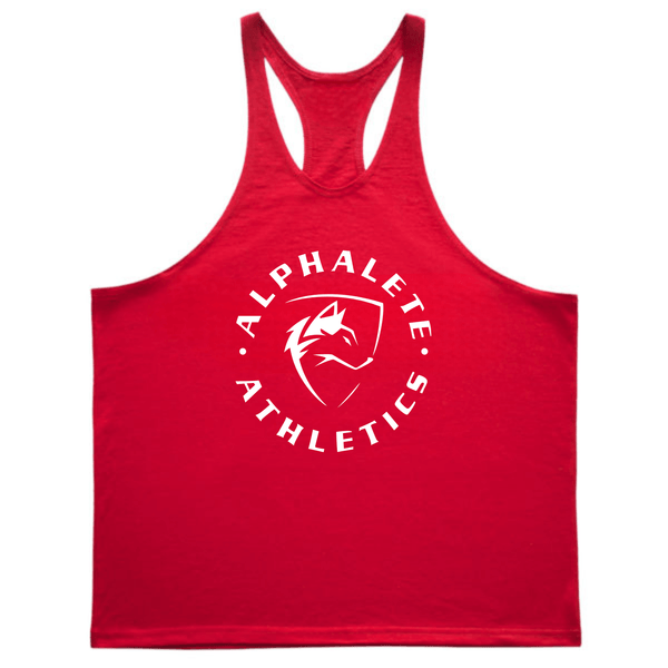 red Men's Muscle Fitness Stringer Singlet