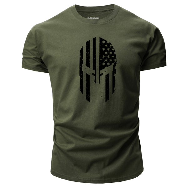 navy green Men's Spartan Graphic T-Shirt