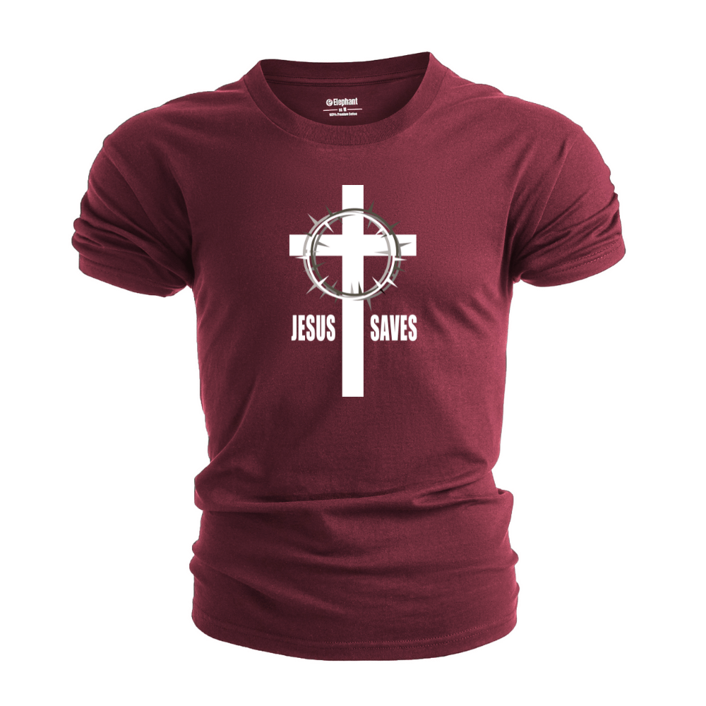 JESUS SAVES CROSS Graphic T-shirt – Elephant Jay