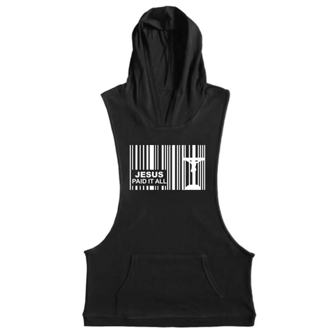 JESUS PAID IT ALL GYM Sleeveless Hoodie