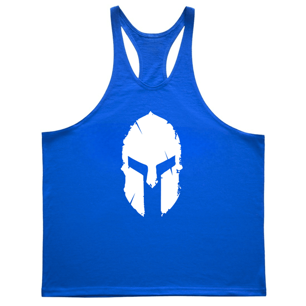 blue Men's Spartan Graphic Tank Tops