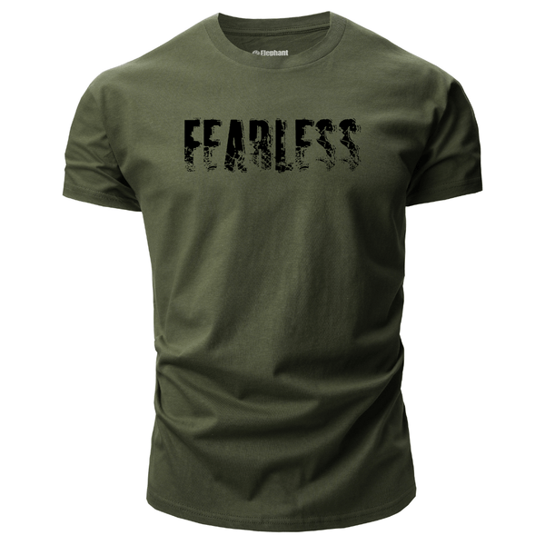 navy green Men's FEARLESS Inspirational T-shirt