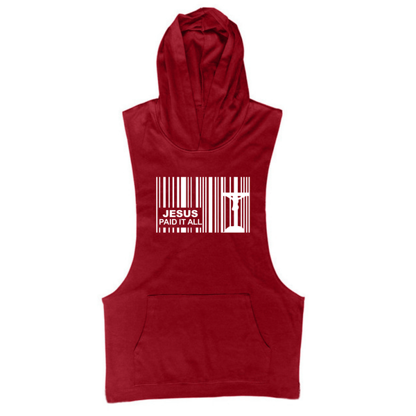 JESUS PAID IT ALL GYM Sleeveless Hoodie