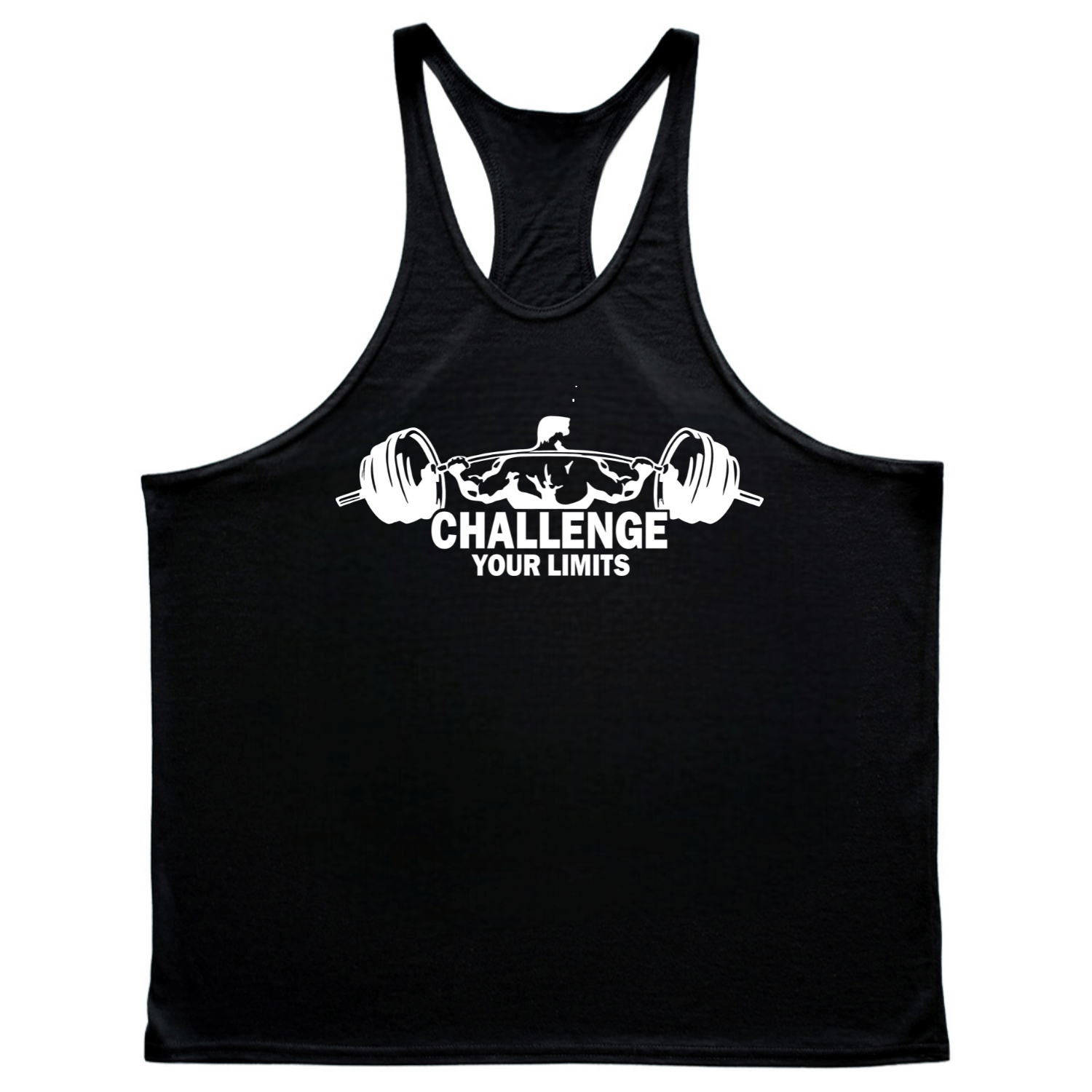 CHALLENGE YOUR LIMITS Graphic Stringer Tank Tops