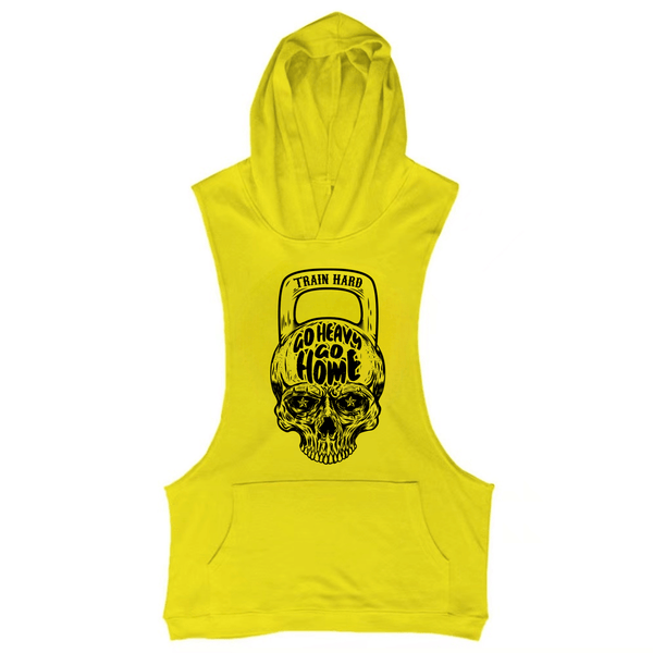 yellow Men's GO HEAVY GO HOME Graphic Hooded Tank Tops