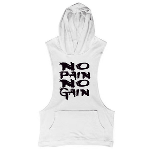 Men's NO PAIN NO GAIN Sleeveless Hoodie Tank Tops