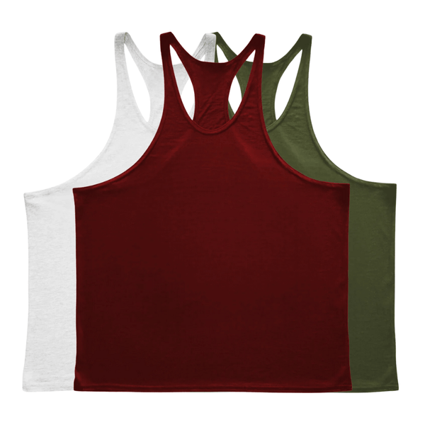 3 Pieces Men's GYM Stringer Tank Tops