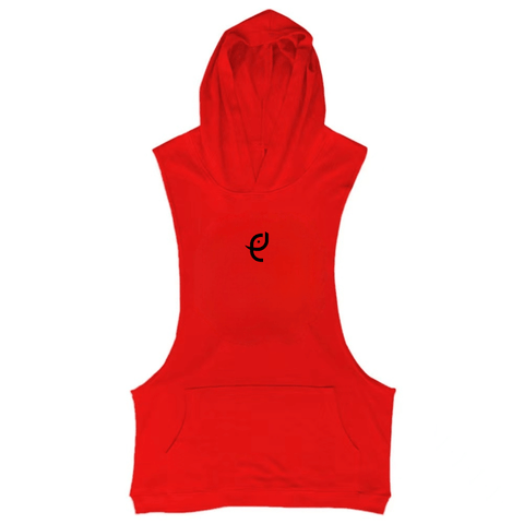 Red Sleeveless Hoodie Red No Sleeve Hoodie Men's Red Sleeveless