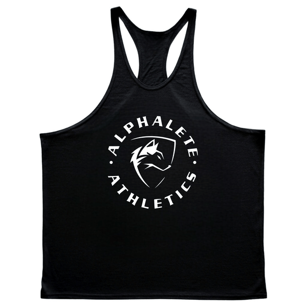 black Men's Muscle Fitness Stringer Singlet