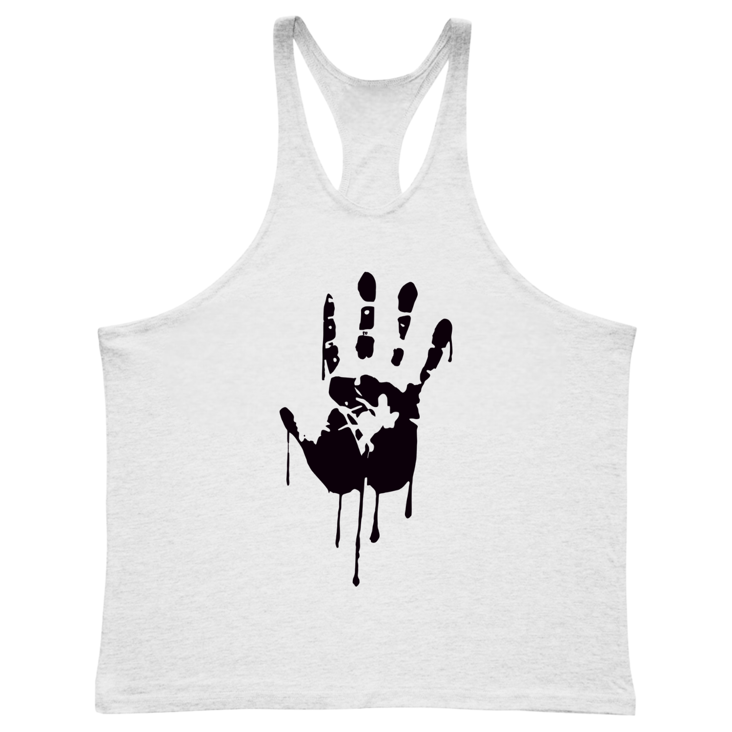 white Fitness Y-back Stringer Tank Tops for Men