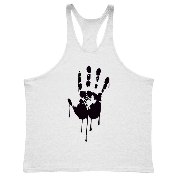 white Fitness Y-back Stringer Tank Tops for Men