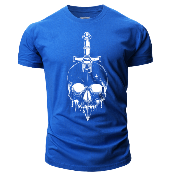 blue Men's Skull Graphic T-Shirt