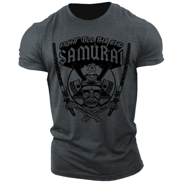 dark grey FIGHT TILL THE END Graphic Tees