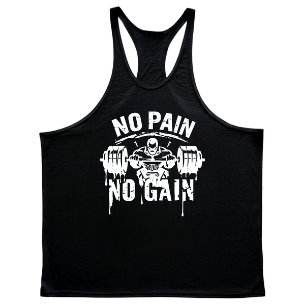 NO PAIN NO GAIN Gym Stringer Tank Tops