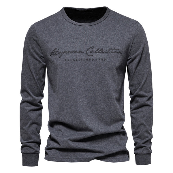 Men's Long Sleeve Solid Color T-Shirt