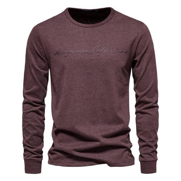 Men's Long Sleeve Solid Color T-Shirt